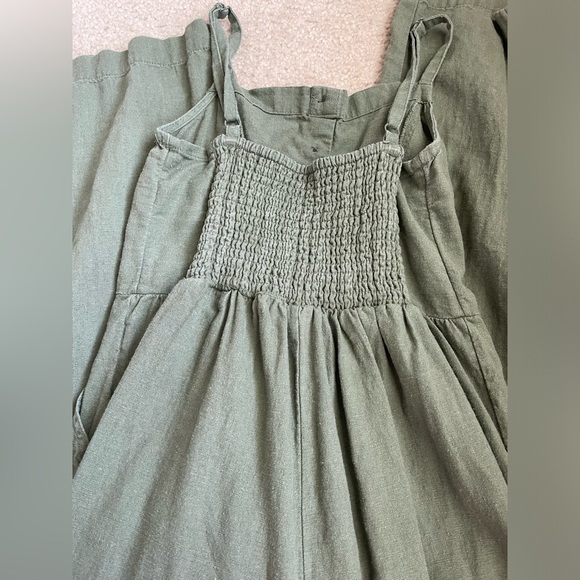 Old Navy Olive Green Linen Jumpsuit - Picture 5 of 6